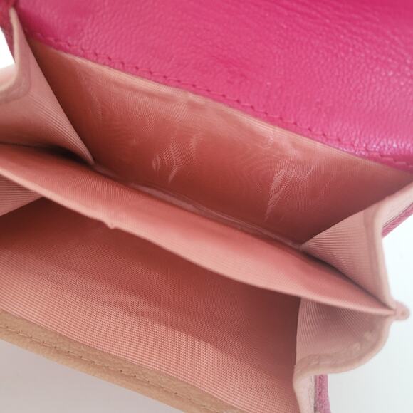 Yves Saint Lauren YSL Leather Calfskin Pink Wallet Small Card Coin Holder Logo - Picture 5 of 14